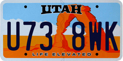 UT license plate U738WK