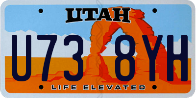 UT license plate U738YH