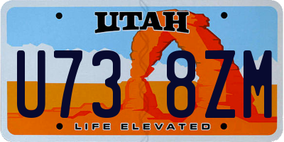 UT license plate U738ZM