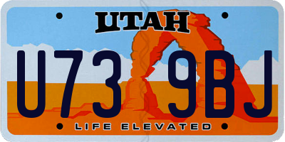 UT license plate U739BJ