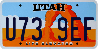 UT license plate U739EF