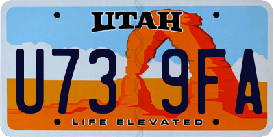 UT license plate U739FA