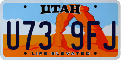 UT license plate U739FJ