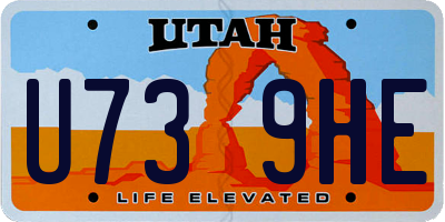 UT license plate U739HE