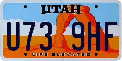 UT license plate U739HF