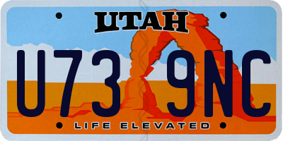 UT license plate U739NC