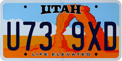 UT license plate U739XD
