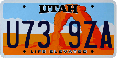 UT license plate U739ZA