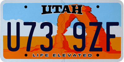 UT license plate U739ZF