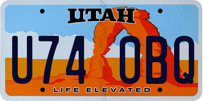UT license plate U740BQ