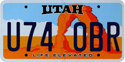 UT license plate U740BR