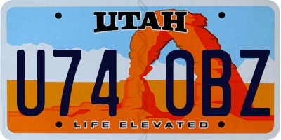 UT license plate U740BZ