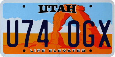 UT license plate U740GX