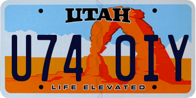 UT license plate U740IY