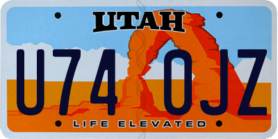UT license plate U740JZ
