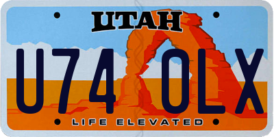 UT license plate U740LX