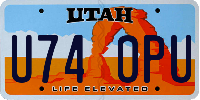 UT license plate U740PU