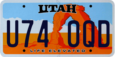 UT license plate U740QD