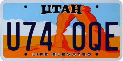 UT license plate U740QE
