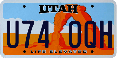 UT license plate U740QH
