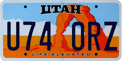 UT license plate U740RZ