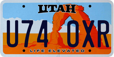 UT license plate U740XR