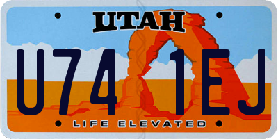 UT license plate U741EJ