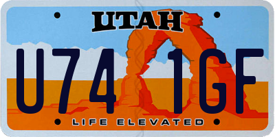 UT license plate U741GF