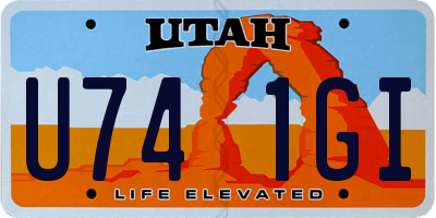 UT license plate U741GI