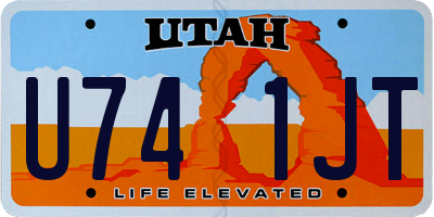 UT license plate U741JT