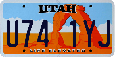 UT license plate U741YJ