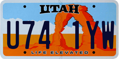 UT license plate U741YW