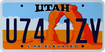 UT license plate U741ZV
