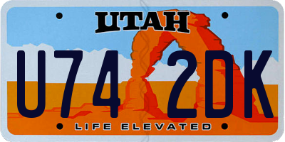 UT license plate U742DK