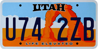 UT license plate U742ZB
