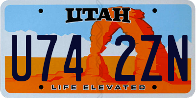 UT license plate U742ZN