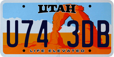 UT license plate U743DB