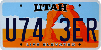UT license plate U743ER