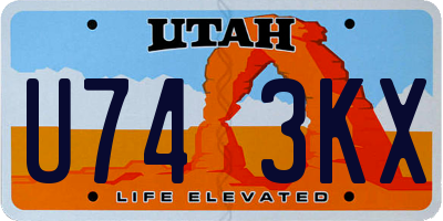 UT license plate U743KX