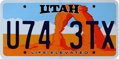UT license plate U743TX