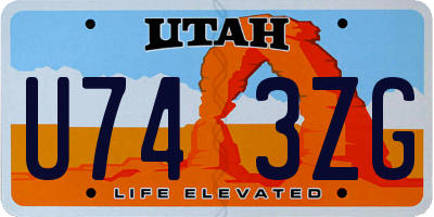 UT license plate U743ZG