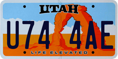 UT license plate U744AE