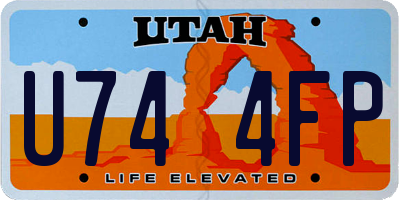 UT license plate U744FP