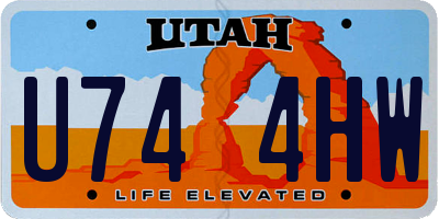 UT license plate U744HW
