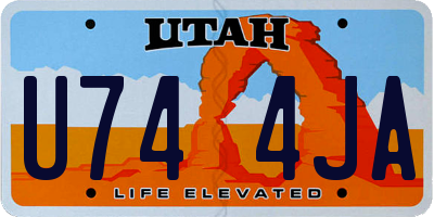 UT license plate U744JA