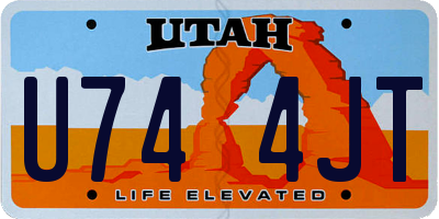 UT license plate U744JT