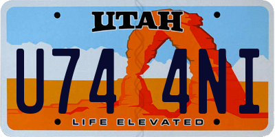 UT license plate U744NI