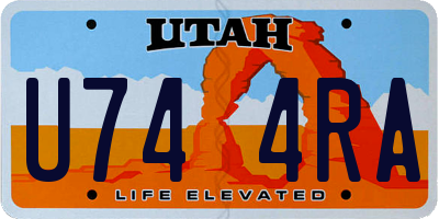 UT license plate U744RA