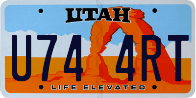UT license plate U744RT