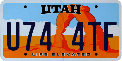UT license plate U744TF